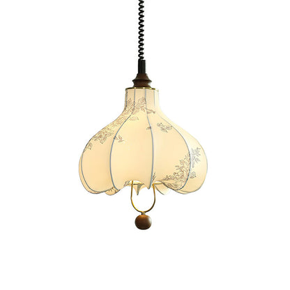 Pear Fabric Contemporary Metal Pendant Lamp