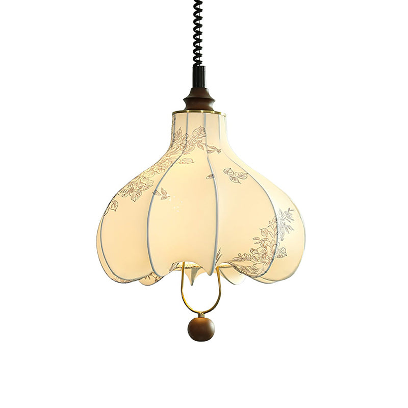 Pear Fabric Contemporary Metal Pendant Lamp