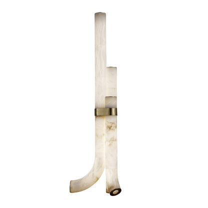 Piped Alabaster Minimalist Brass Floor Lamp