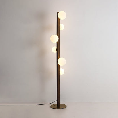 Planeta Wood Modern Crystal Floor Lamp