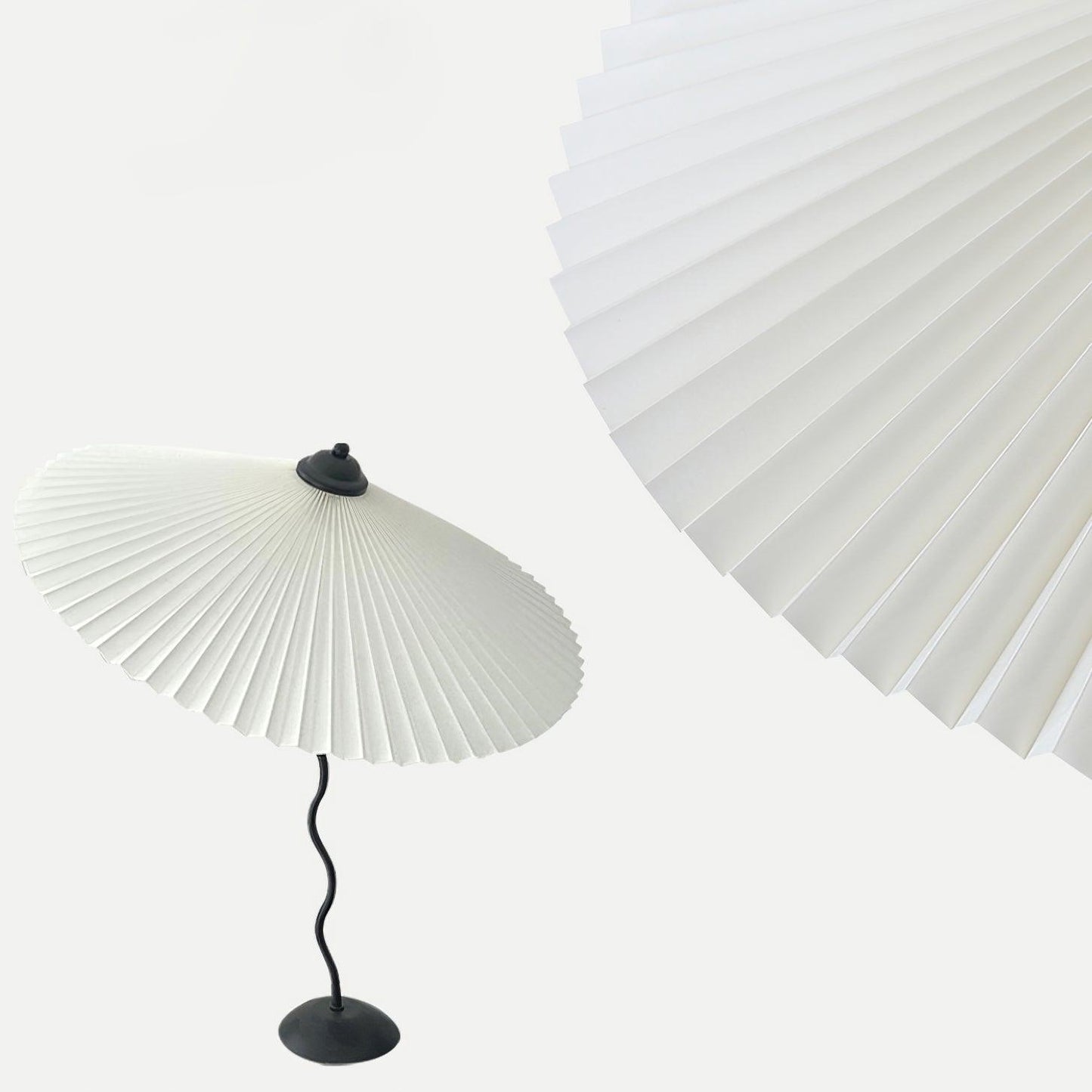 Pleated Hat Eclectic Metal Table Lamp