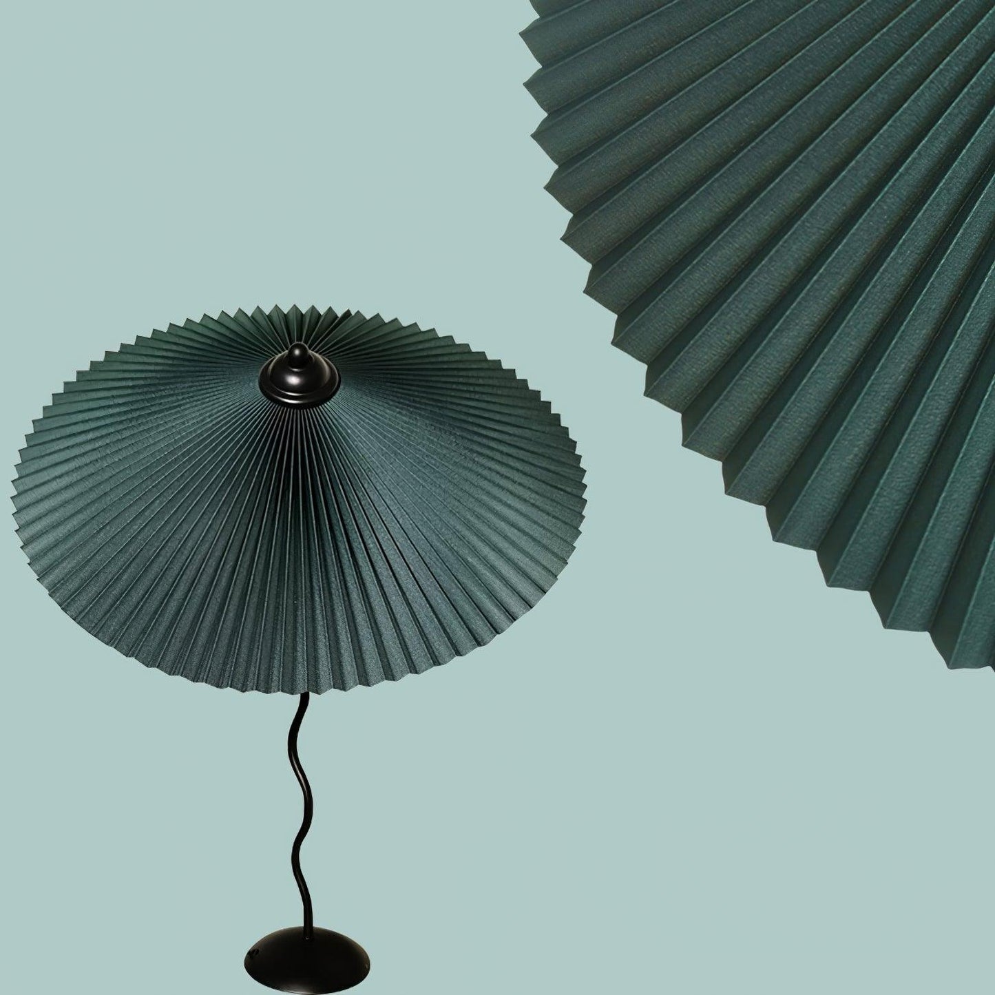 Pleated Hat Eclectic Metal Table Lamp