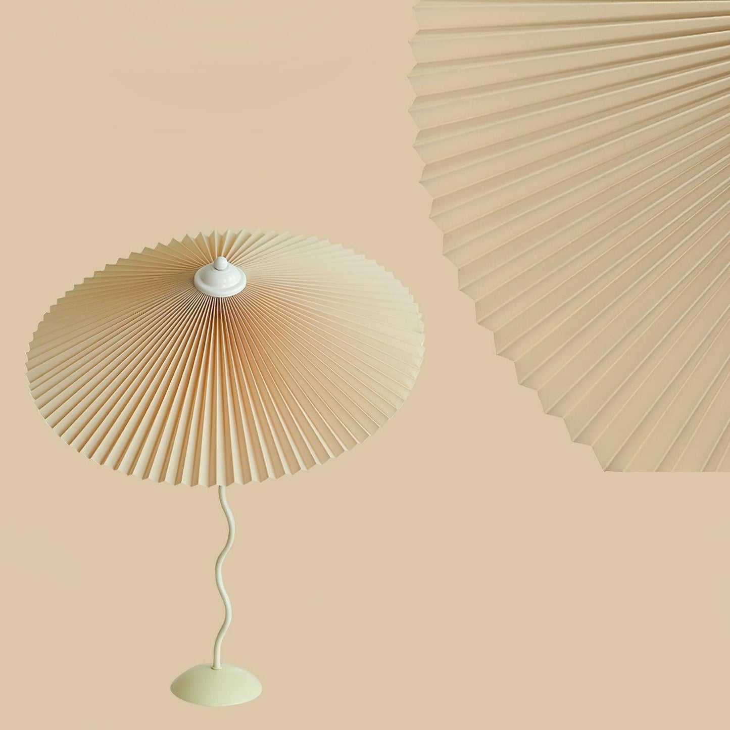 Pleated Hat Eclectic Metal Table Lamp