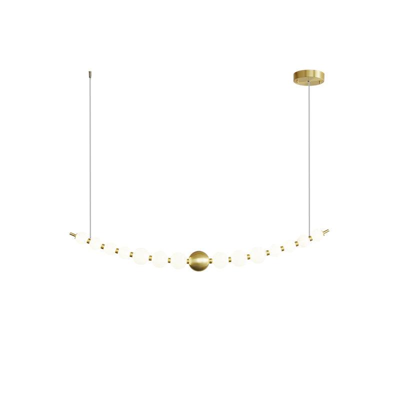 Pearl Chain Minimalist Brass Pendant Lamp