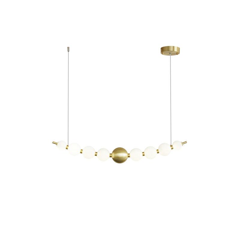 Pearl Chain Minimalist Brass Pendant Lamp