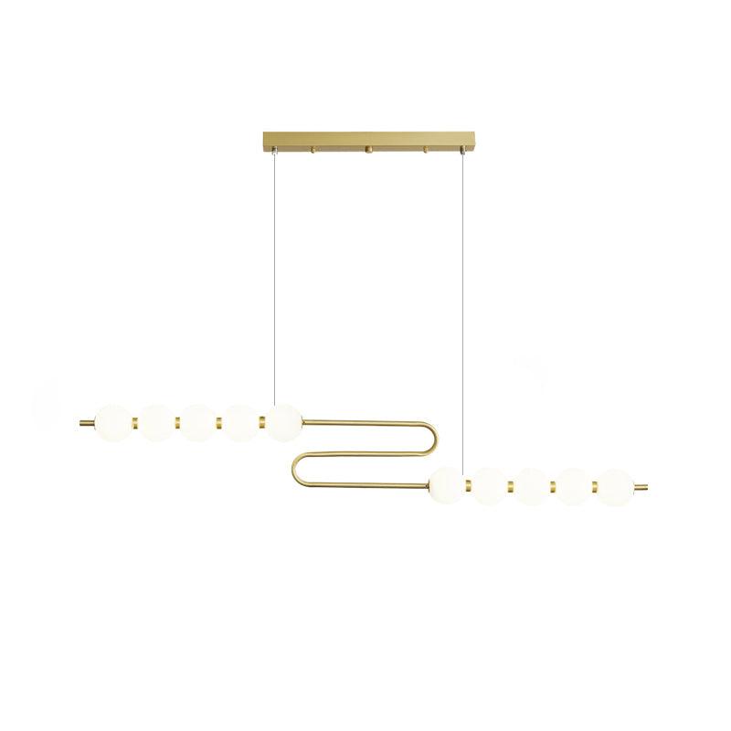 Pearl Chain Minimalist Brass Pendant Lamp