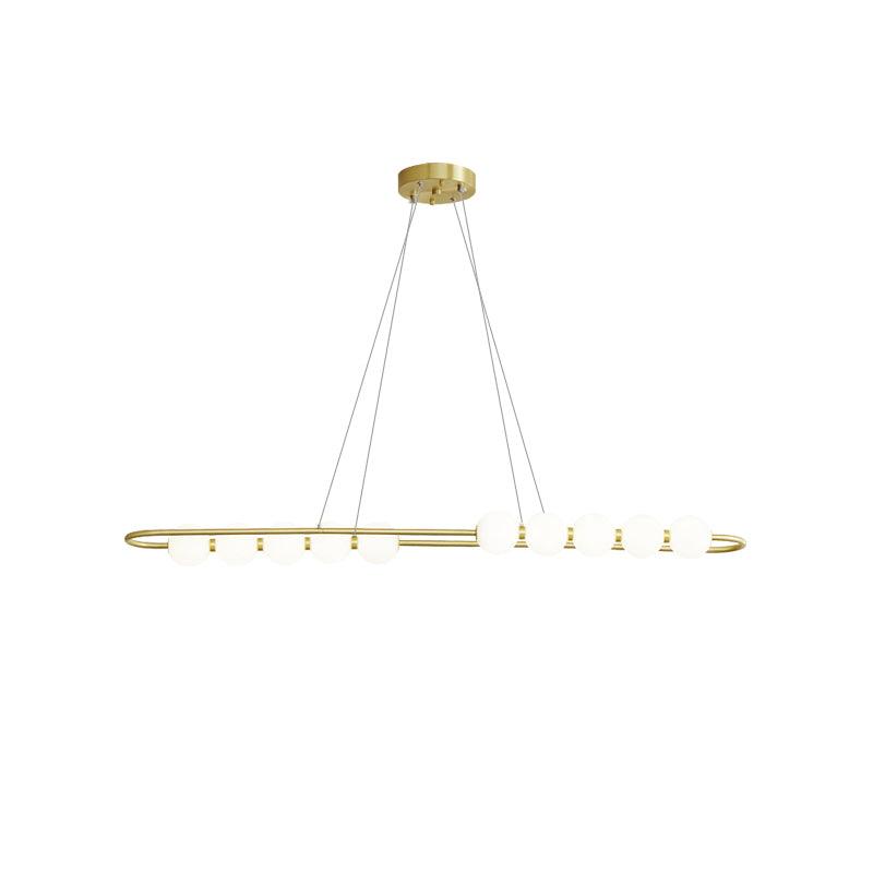 Pearl Chain Minimalist Brass Pendant Lamp