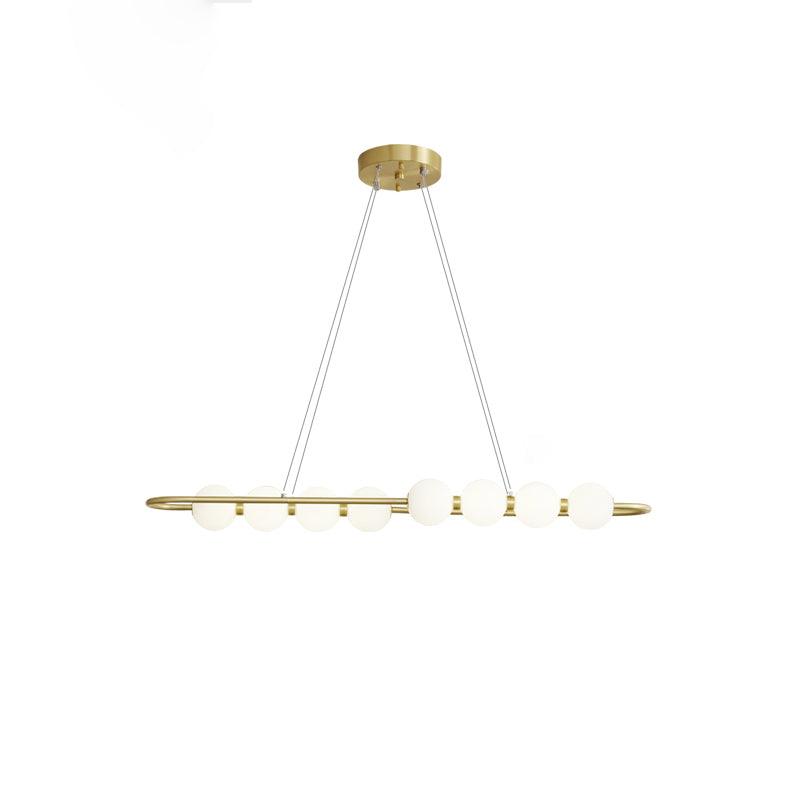 Pearl Chain Minimalist Brass Pendant Lamp