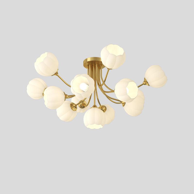 Pumpkin Brass Modern Crystal Ceiling Lamp