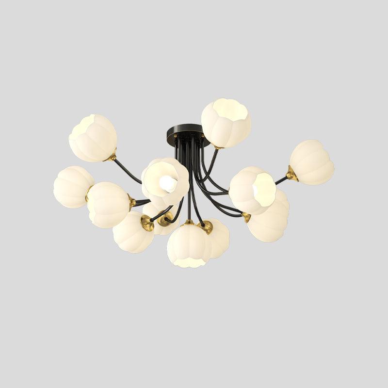 Pumpkin Brass Modern Crystal Ceiling Lamp