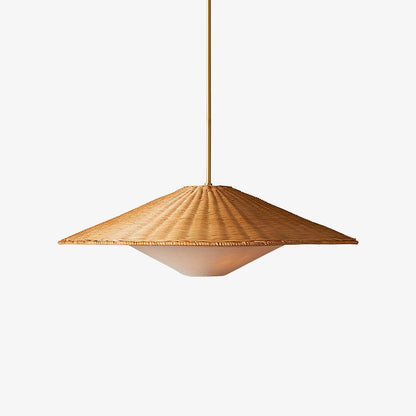 Rattan Hat Modern Metal Pendant Light