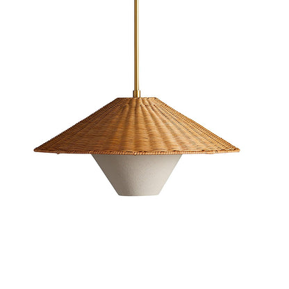 Rattan Hat Modern Metal Pendant Light