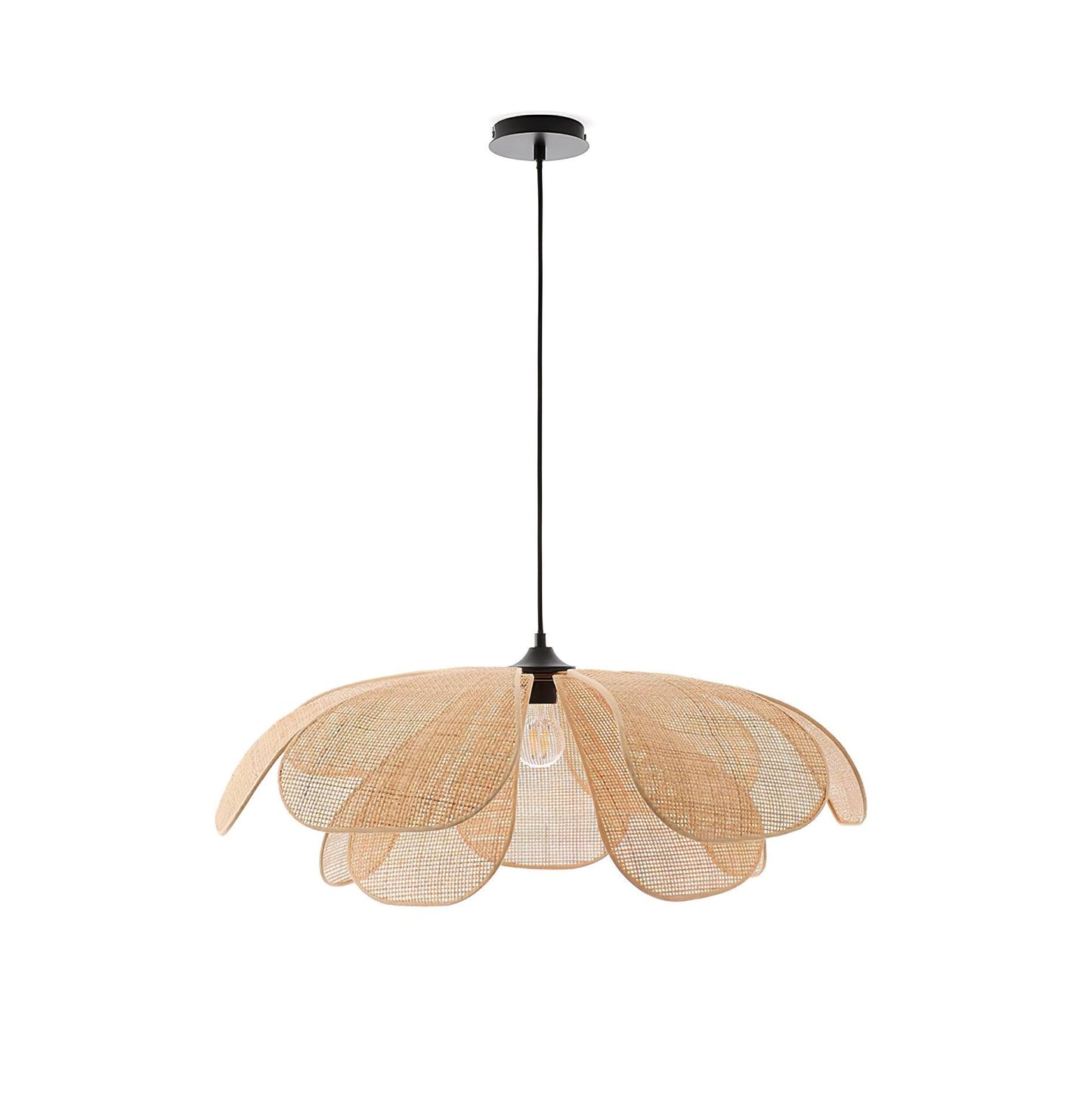 Rattan Petal Eclectic Metal Pendant Lamp