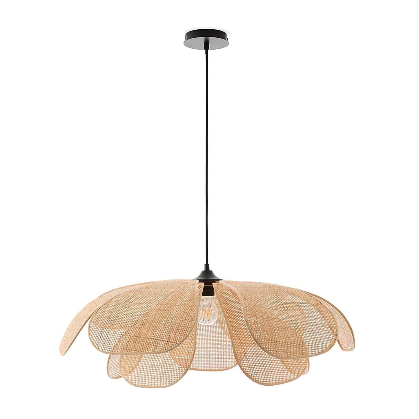 Rattan Petal Eclectic Metal Pendant Lamp