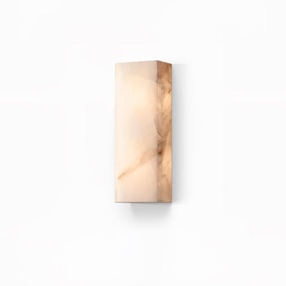 Rectangular Alabaster Eclectic Metal Wall Sconce