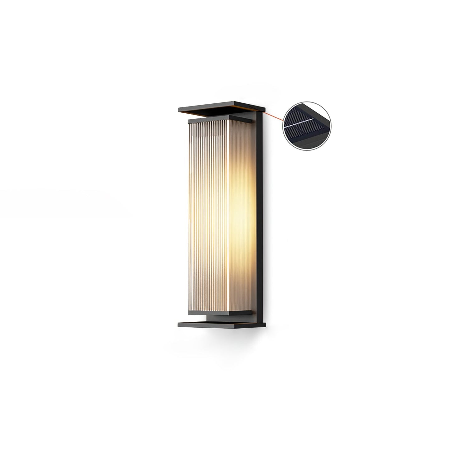 Rectangular Box Solar Outdoor Modern Steel Wall Lamp