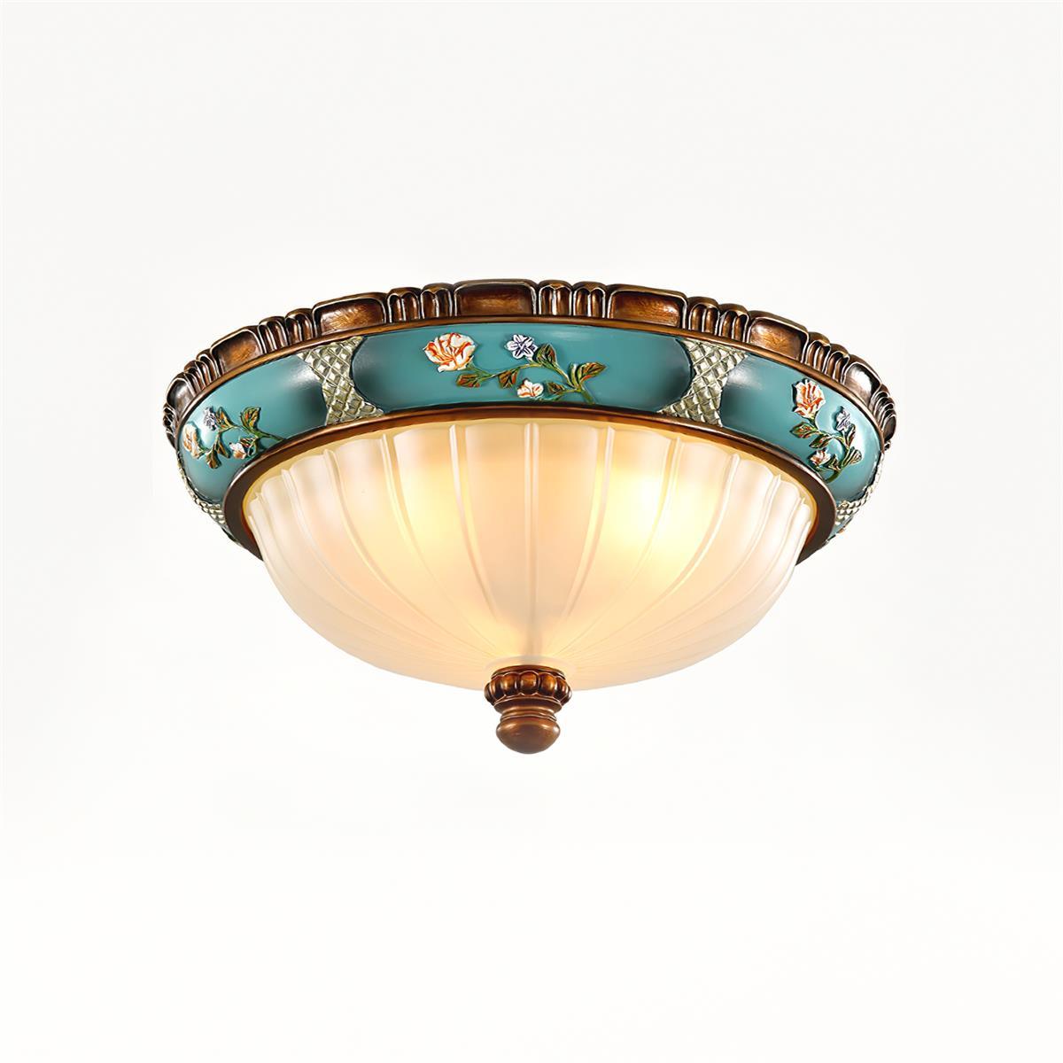 Retro Floral Resin Recessed Luxury Crystal Ceiling Light