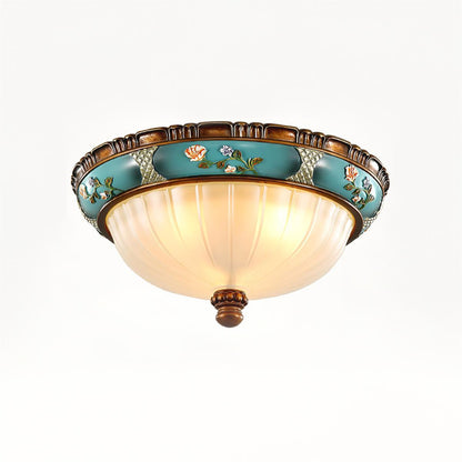 Retro Floral Resin Recessed Luxury Crystal Ceiling Light