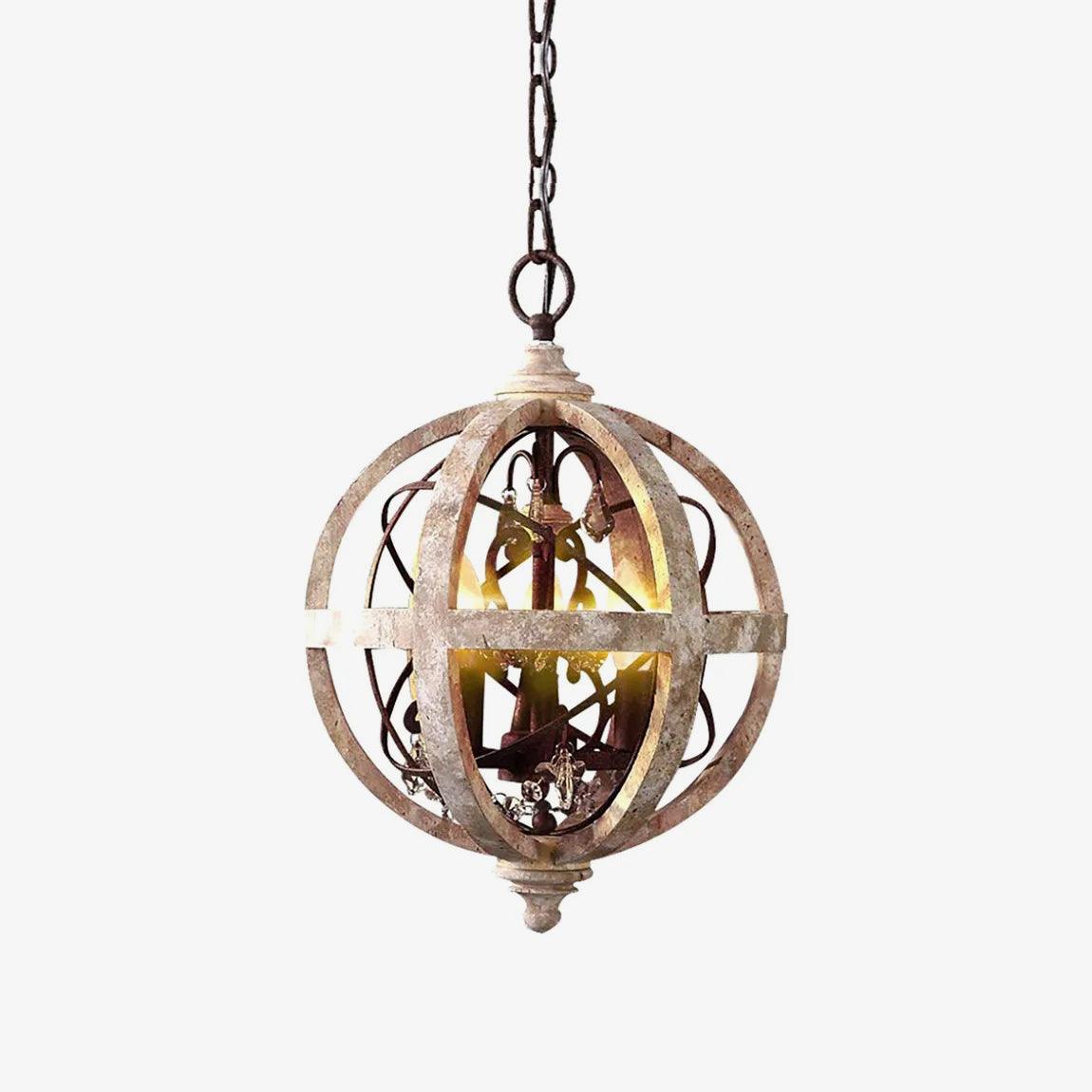 Globe Weathered Retro Metal Chandelier