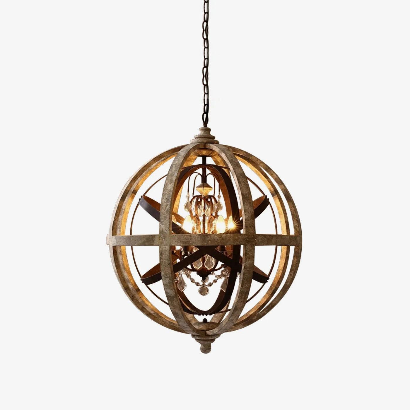 Globe Weathered Retro Metal Chandelier