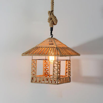 Retro Hemp Rope Exquisite Luxury Material Pendant Light