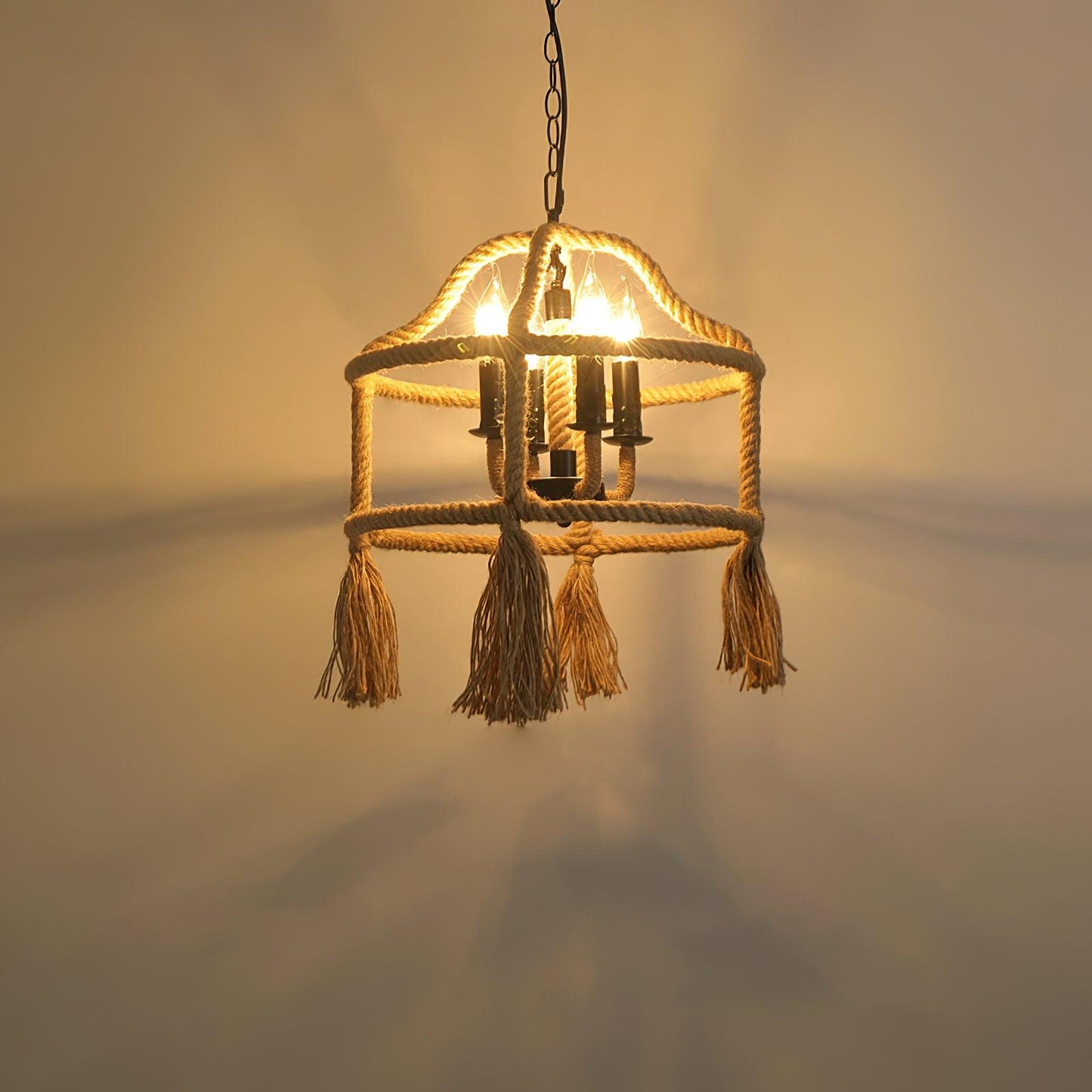 Retro Hemp Rope Exquisite Luxury Material Pendant Light