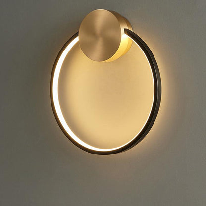 Ring Shaped LED Classic Brass Wall Light