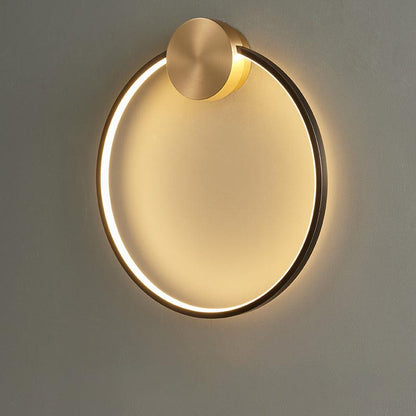 Ring Shaped LED Classic Brass Wall Light