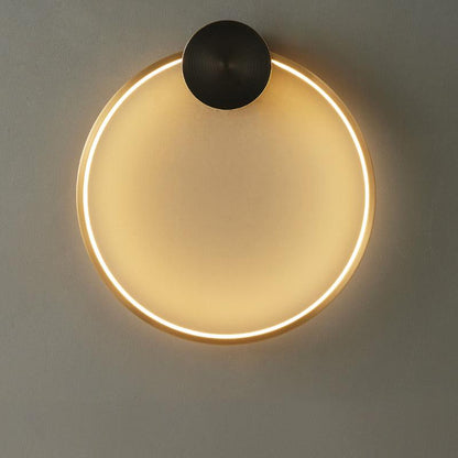 Ring Shaped LED Classic Brass Wall Light