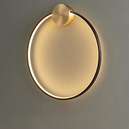 Ring Shaped LED Classic Brass Wall Light