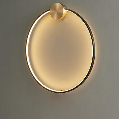 Ring Shaped LED Classic Brass Wall Light