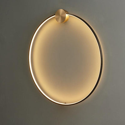 Ring Shaped LED Classic Brass Wall Light