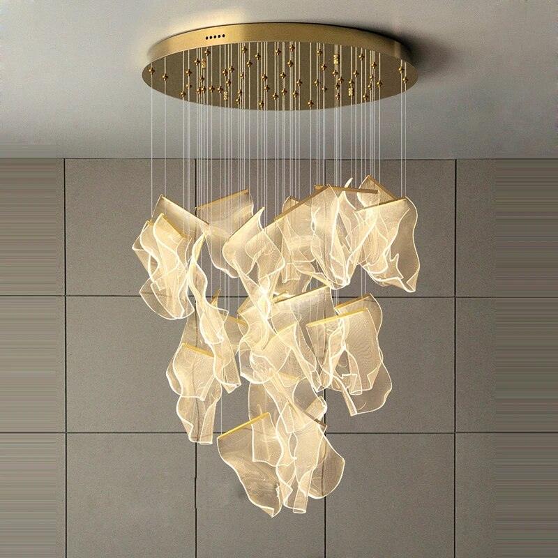 Acrylic LED Eclectic Metal Chandelier