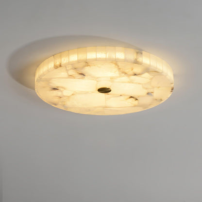 Round Alabaster Modern Metal Ceiling Lamp