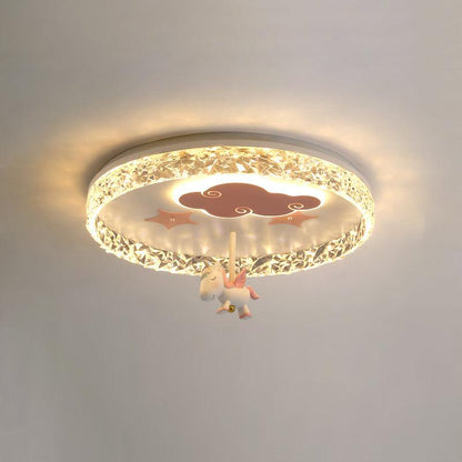 Round Carousel Childrens Ceiling Lamp