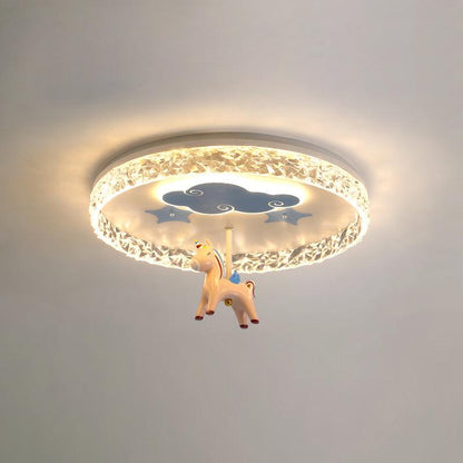 Round Carousel Childrens Ceiling Lamp