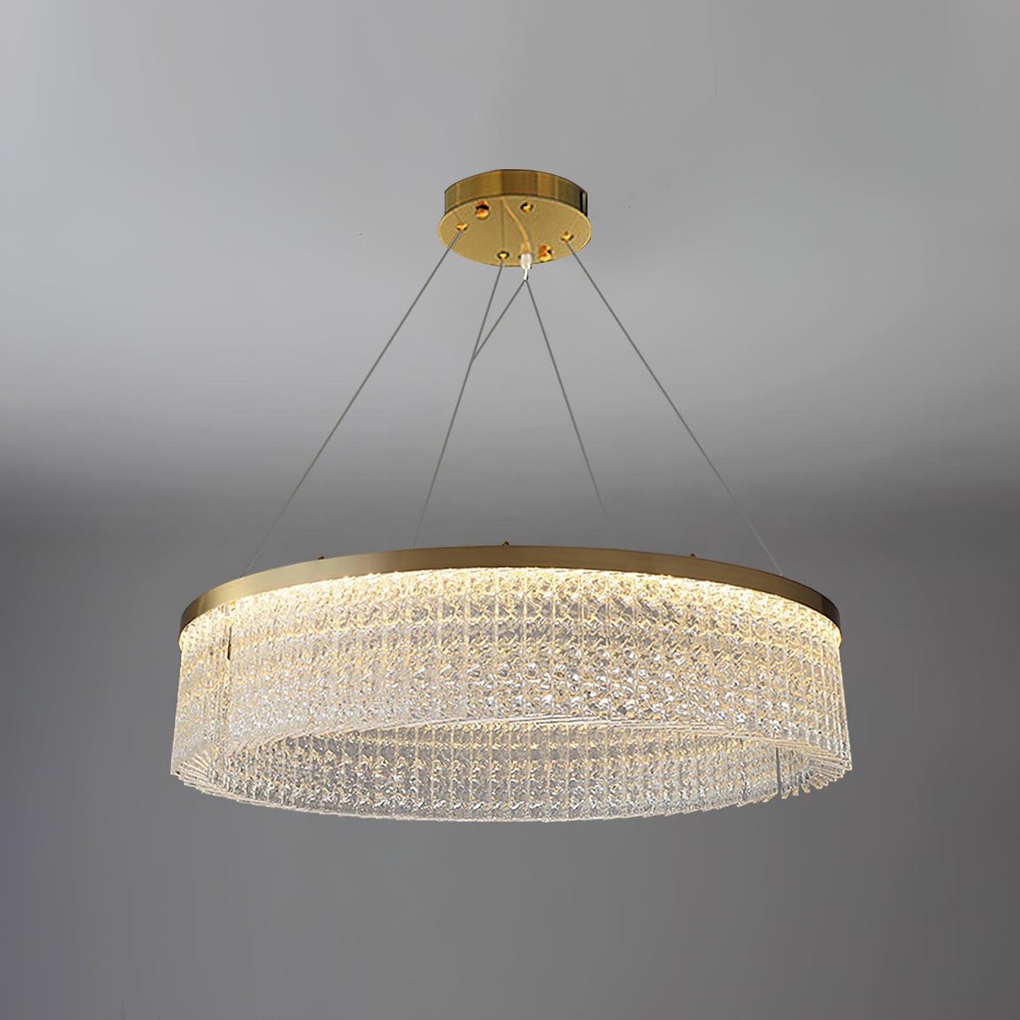 Round Halo Crystal Modern Metal Chandelier