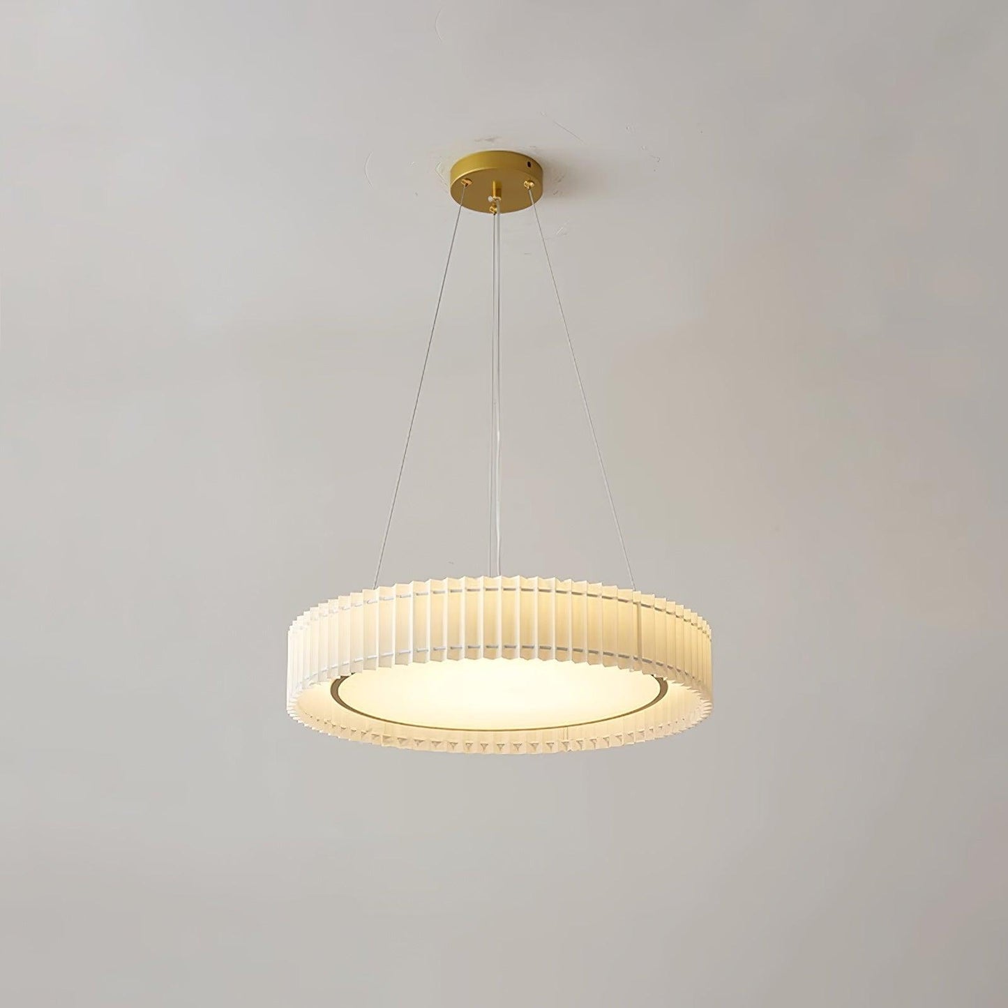 Round Pleated Eclectic Metal Pendant Lamp