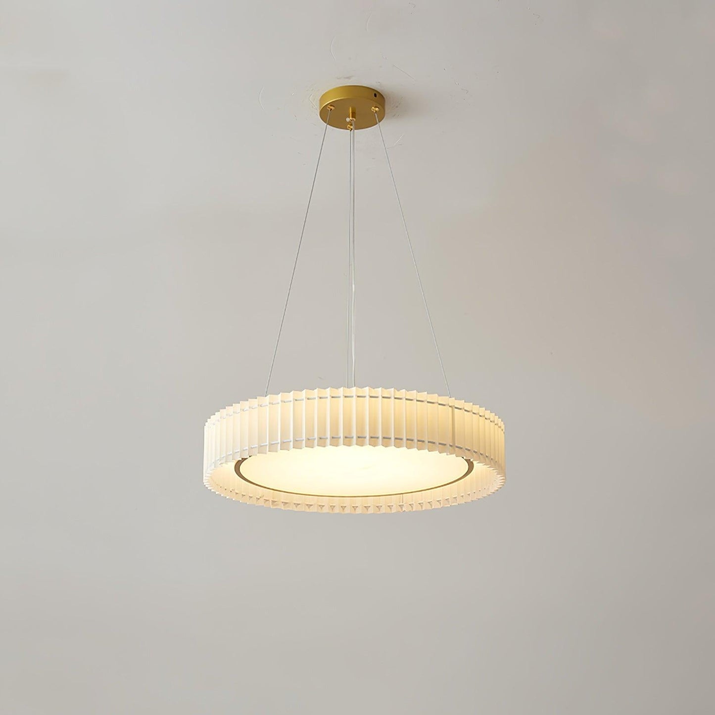 Round Pleated Eclectic Metal Pendant Lamp