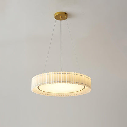 Round Pleated Eclectic Metal Pendant Lamp