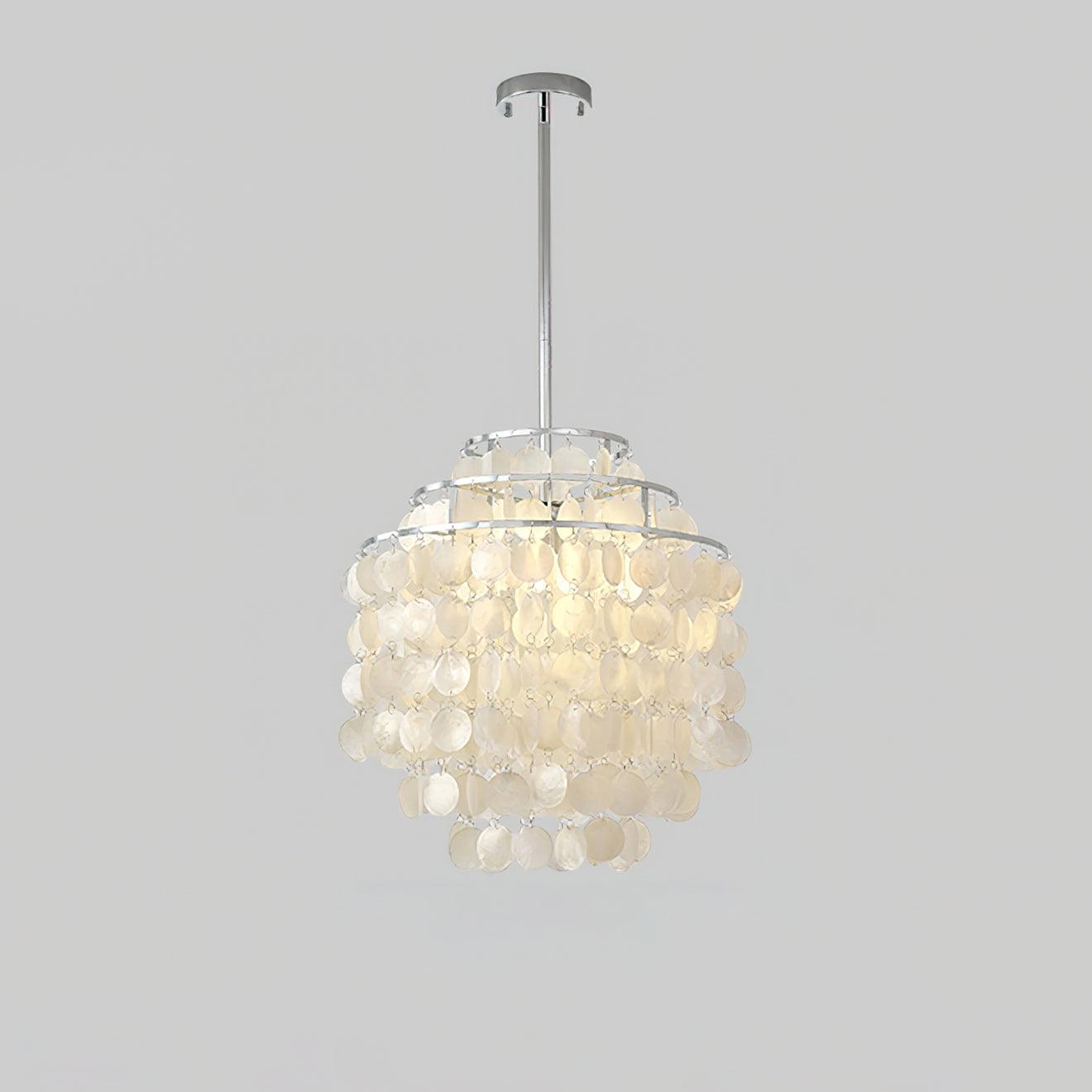 Round Shell Eclectic Metal Chandelier