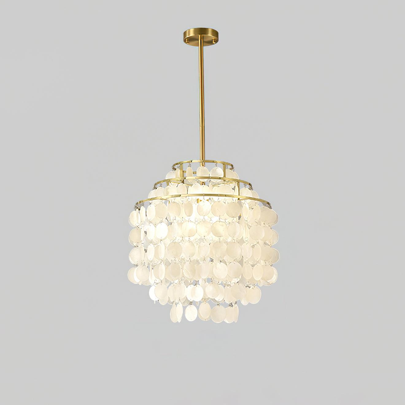 Round Shell Eclectic Metal Chandelier