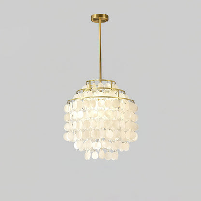 Round Shell Eclectic Metal Chandelier