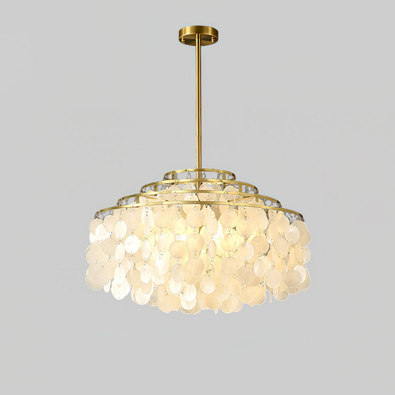 Round Shell Eclectic Metal Chandelier