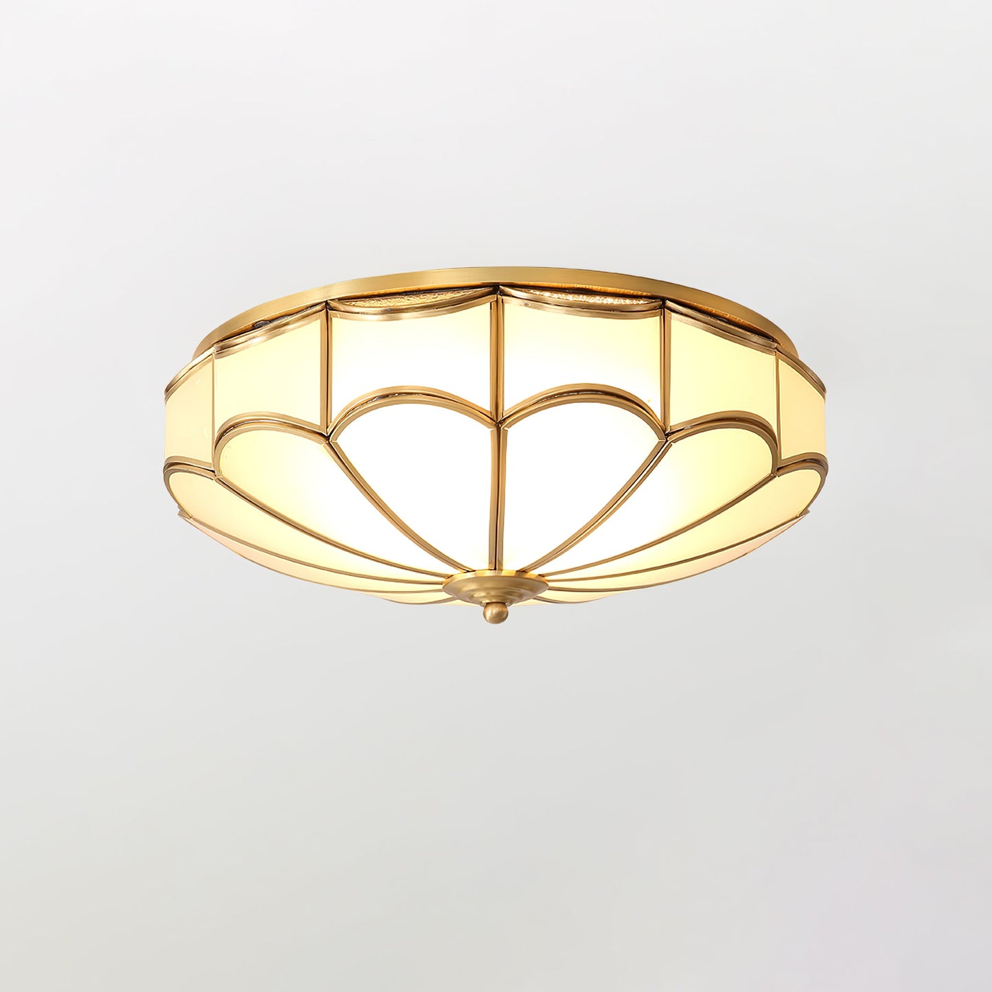 Scalloped Flush Minimalist Crystal Ceiling Light