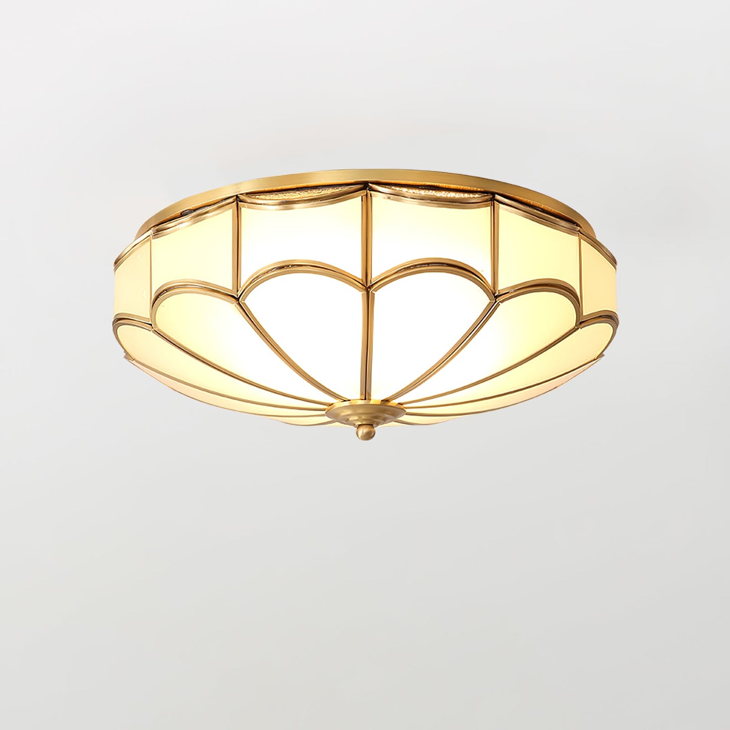 Scalloped Flush Minimalist Crystal Ceiling Light