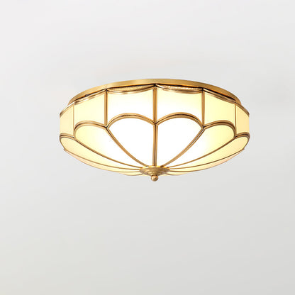 Scalloped Flush Minimalist Crystal Ceiling Light