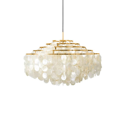 Round Shell Eclectic Metal Chandelier B