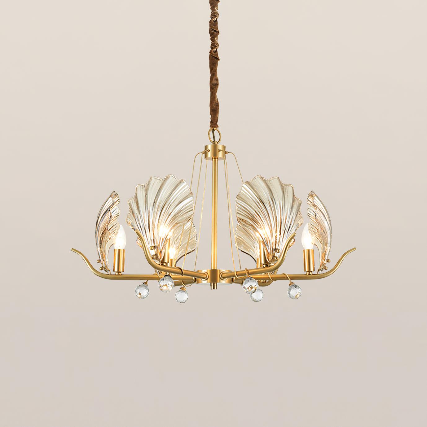 Shell Art Deco Crystal Chandelier