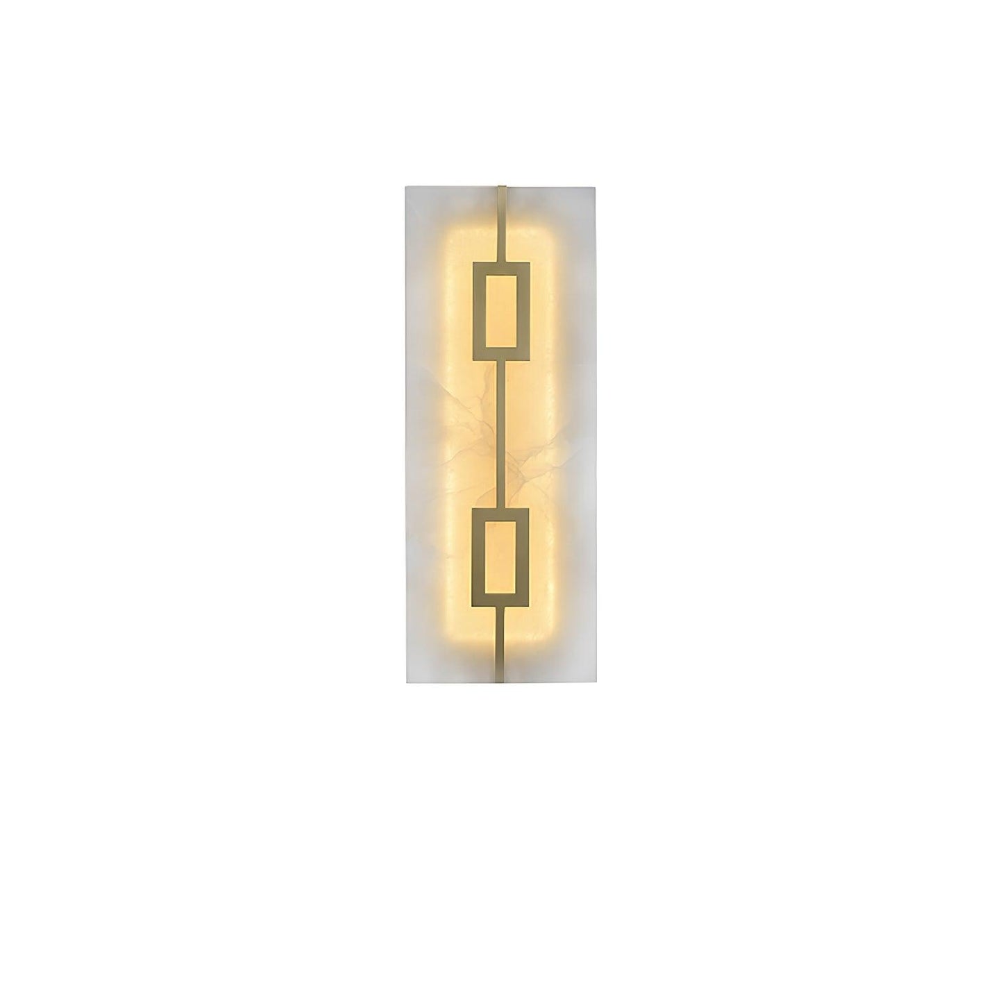 Square Alabaster Modern Brass Wall Lamp